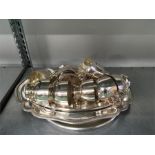 A quantity of silver plated items, serving dishes etc.