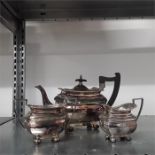 A Silver plated tea set.