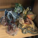 A collection of fantasy dragon ornaments