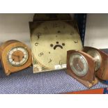 A vintage metal clock face, and other items