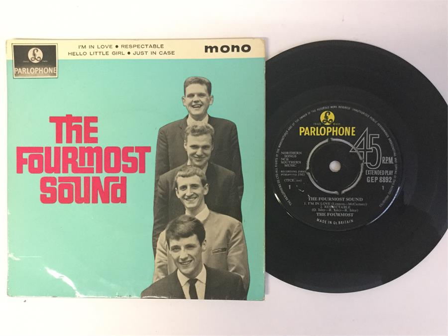 The Fourmost Sound EP Vinyl 7” Record. A great beat single on Parlophone GEP 8892 from 1963. 4