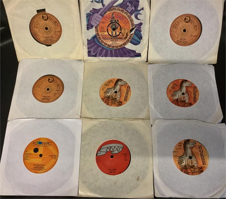 Various Reggae Vinyl 45rpm Singles. 15 in total here with artists - Baba Brooks - Lloyd Charmers -