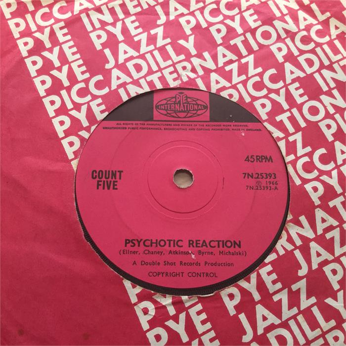 Count Five 7” Vinyl 45rpm Single Record. ‘Psychotic Reaction’ is a nice piece of Psychedelic Rock on