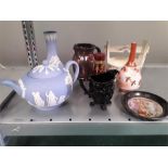 A small quantity of china to include two Wedgwood pieces.
