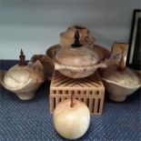 Various wooden item's to include a tray box bowls etc some pieces by Peter Thomas of Dorchester.