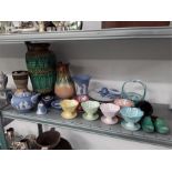 A quantity of china to include Wedgwood, harlequin set of sundae dishes Beswick German vase , etc.