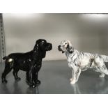 Beswick Black Spaniel and Royal Doulton bone china setter.