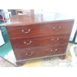 A mahogany three drawer chest.