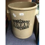 A large porcelain bread bin.