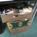 Five boxes of books