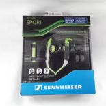 A boxed Sennheiser CX686G sport ear headphones. (Ref76)