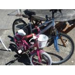 An Apollo xc26 girls bike together with an Angelina ballerina bike.