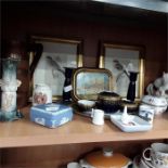 Various items to include Wedgwood, pictures part dressing table set etc.