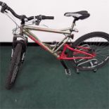 A Viking mountain bike. 21 speed with full suspension and rear lights. Some corrosion throughout (