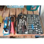 A socket set with various hand tools. (14).