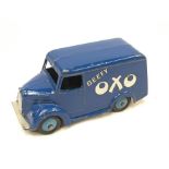 Dinky Toys 453 /31c Trojan "Beefy Oxo" Van with dark blue body, mid-blue ridged hubs with black