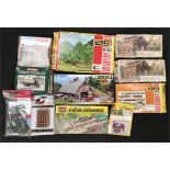 Selection of plastic model kits and accessories by Airfix, Faller and others, includes Faller HO #