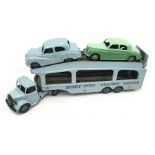 Dinky Toys 582 Bedford Pullmore Car Transporter in light blue with fawn decks and mid-blue hubs (G+,