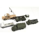 Five Dinky military models, includes French Dinky: 824 Berliet Gazelle; 816 Berliet Gazelle