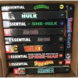 Ten Marvel Comics Essential books, includes Sub-Mariner, Warlock, Spiderman, Captain Marvel,