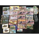 22 x plastic military model kits by Airfix, Italeri, UM and others, includes 7 x Airfix A02303