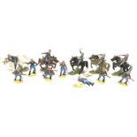 Britains Herald American Civil War 7th Cavalry figures, includes five mounted. F-G, some white