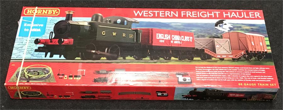 Hornby R1205 Western Freight Hauler set. Appears E and boxed.