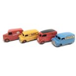 Four Dinky commercial vans: 481 Bedford 'Ovaltine' (G/VG); 480 Bedford 'Kodak' (G); 450 Trojan '