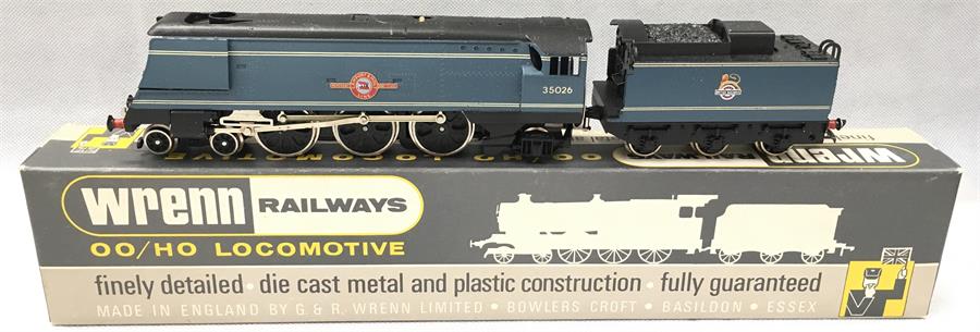 Wrenn W2267 BR Blue unrebuilt Merchant Navy 'Lamport and Holt Line'. Boxed with alternative