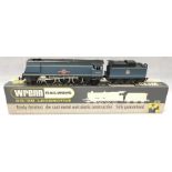 Wrenn W2267 BR Blue unrebuilt Merchant Navy 'Lamport and Holt Line'. Boxed with alternative