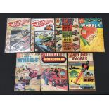 DC Hot Wheels comic #1 and #2 c.1970 inspired by the Mattel Hot Wheels diecast car series,