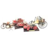 Five Franklin Mint models: 1912 Christie Front Drive Steamer; 1886 Benz Patent Motorwagen; 1922