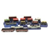 15 x Hornby Dublo rolling stock, includes five Petrol Tank Wagons. Conditions vary P-G, some water