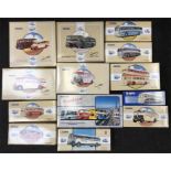 13 x Corgi Classics bus models, includes #97064 Blackpool Set. Appear E-M and boxed.