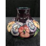 A large onion shaped Moorcroft vase 6” high.