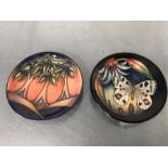 Two Moorcroft pin dishes.