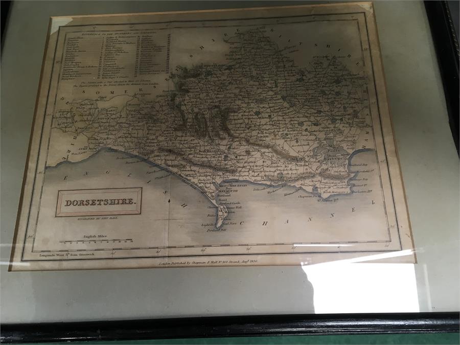 Four vintage framed maps of Dorset to include one by Robert Morden. - Image 5 of 5