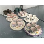 Poole Pottery egg cup sets x 7.
