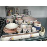 Quantity of traditional Poole Pottery to include vases, jugs and bowls (18 items).