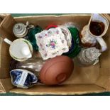 A box of ceramic and other items