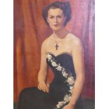 Joyce Platt, oil on canvas portrait, possibly of 'Miss Bennett', with accompanying letter from the