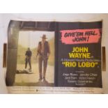 Rio Lobo (1970) original first release British quad film poster, folded and rolled, some tears,