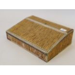 A C19th Vizagapatam writing slope, with inset quill panels, A/F, 14" x 10" x 4"