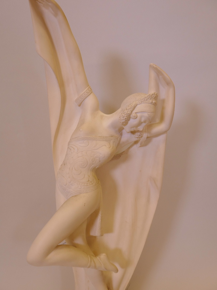 An Art Deco style plaster figure of a dancer, 27½" high - Image 2 of 2