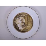 A porcelain cabinet plate decorated with fairy tale illustration, marked to base, 10½" diameter