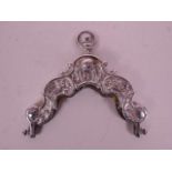 A C19th Dutch silver purse mount, with hallmarks and export marks, 128 grams