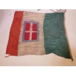 An antique Italian national flag, A/F, 49" x 45"