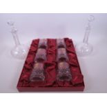 A set of six German lead crystal spirit tumblers by Cristallerie Zweisel (boxed), together with a