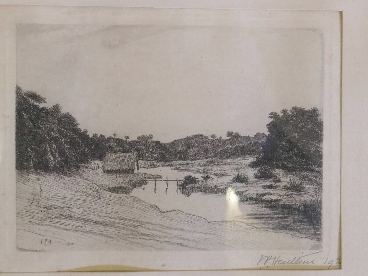 John Postle Heseltine, five signed etchings of rural landscape scenes, pencil signed, largest 12" - Image 3 of 7