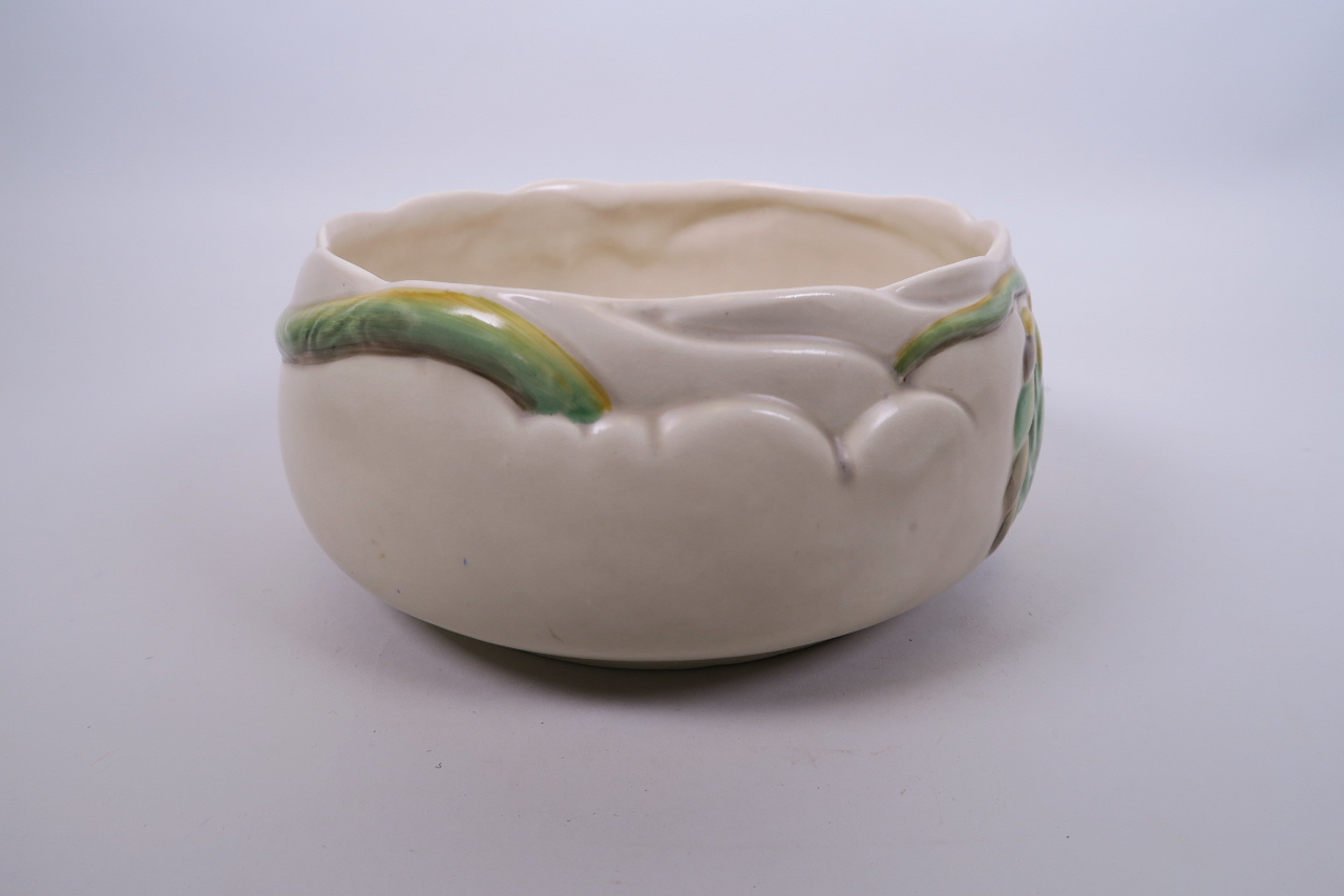 A Clarice Cliff beechwood pattern fruit bowl, moulded with hanging leaves, marked to base, 9" - Image 2 of 3